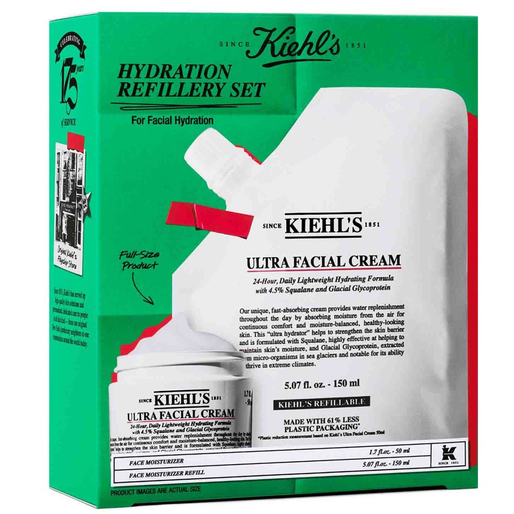 Set Crema hidratanta Ultra Facial + Refill Hydration Refillery, 50 ml + 150 ml, Kiehl's