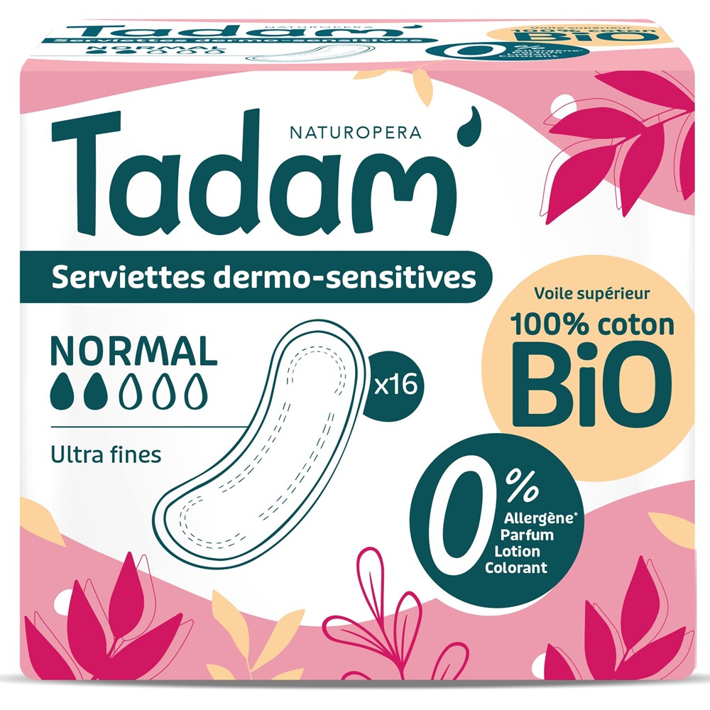 Absorbante de zi Bio hipoalergenice Ultra Normal, 16 bucati, Tadam