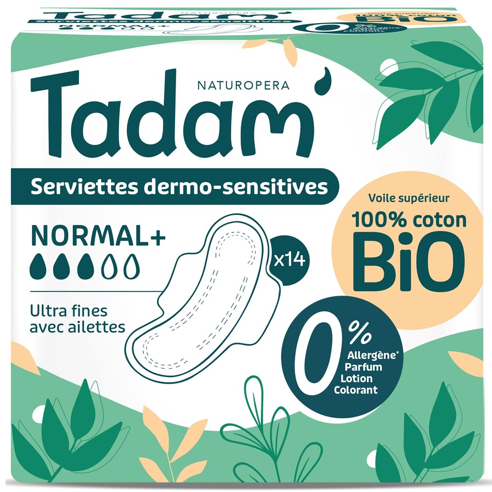 Absorbante de zi Bio hipoalergenice Ultra Normal+, 14 bucati, Tadam