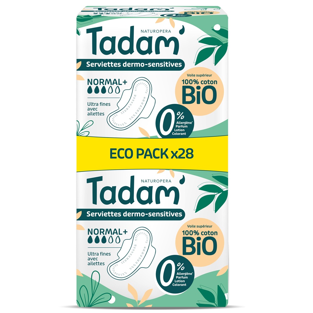 Absorbante de zi Bio hipoalergenice Ultra Normal+, 28 bucati, Tadam