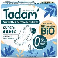 Absorbante de zi si noapte Bio hipoalergenice Ultra Super+, 12 bucati, Tadam
