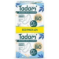 Absorbante de zi si noapte Bio hipoalergenice Ultra Super+, 24 bucati, Tadam
