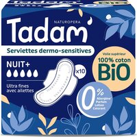 Absorbante Bio hipoalergenice Ultra Noapte+, 10 bucati, Tadam