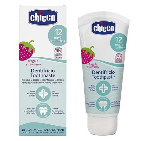 Pasta de dinti cu aroma de capsuni +12 luni, 50 ml, 02321, Chicco 702048