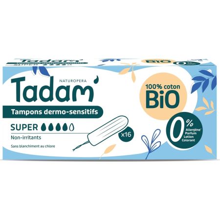 Tampoane BIO hipoalergenice Super, 16 bucati, Tadam