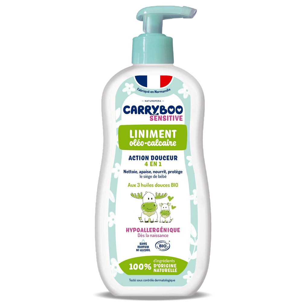 Ulei de corp Bio pentru bebelusi fara parfum Sensitive, 450 ml, Carryboo