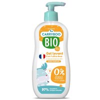 Sampon si gel dus 2 in 1 Bio pentru beleusi, fara parfum cu extract de caise, 500 ml, Carryboo