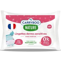 Servetele umede hipoalergenice, fara parfum cu extract de bumbac Nature, 58 bucati, Carryboo