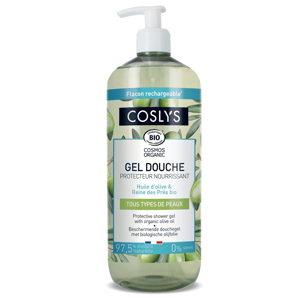 Gel de dus Bio protector cu ulei de masline Cosmos Organic, 1000 ml, Coslys