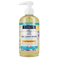Gel Bio de curatare pentru maini fara sapun cu extract de lamaie si lavanda Cosmos Organic, 300 ml, Coslys