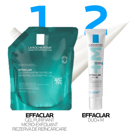 Rezerva Gel purifiant micro-exfoliant pentru imperfectiuni persistente Effaclar, 400 ml, La Roche-Posay 702700