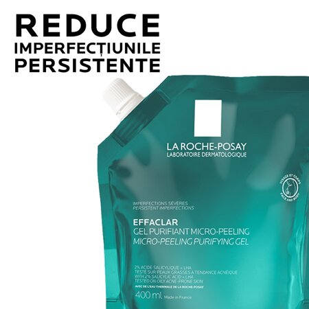 Rezerva gel purifiant micro-exfoliant Effaclar, 400 ml, La Roche-Posay 750926