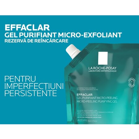 Rezerva gel purifiant micro-exfoliant Effaclar, 400 ml, La Roche-Posay 750928