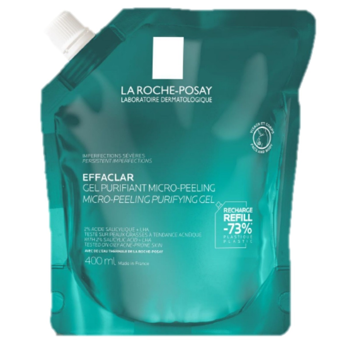 Rezerva Gel purifiant micro-exfoliant pentru imperfectiuni persistente Effaclar, 400 ml, La Roche-Posay