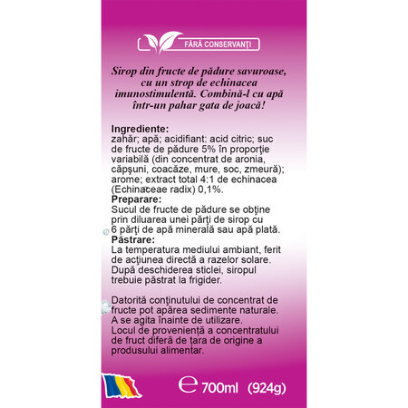 Sirop cu fructe de padure, 700 ml, Fares 702754