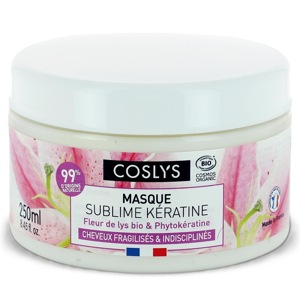 Masca Bio reparatoare pentru par despicat cu crin si fitocheratina Cosmos Organic, 250 ml, Coslys