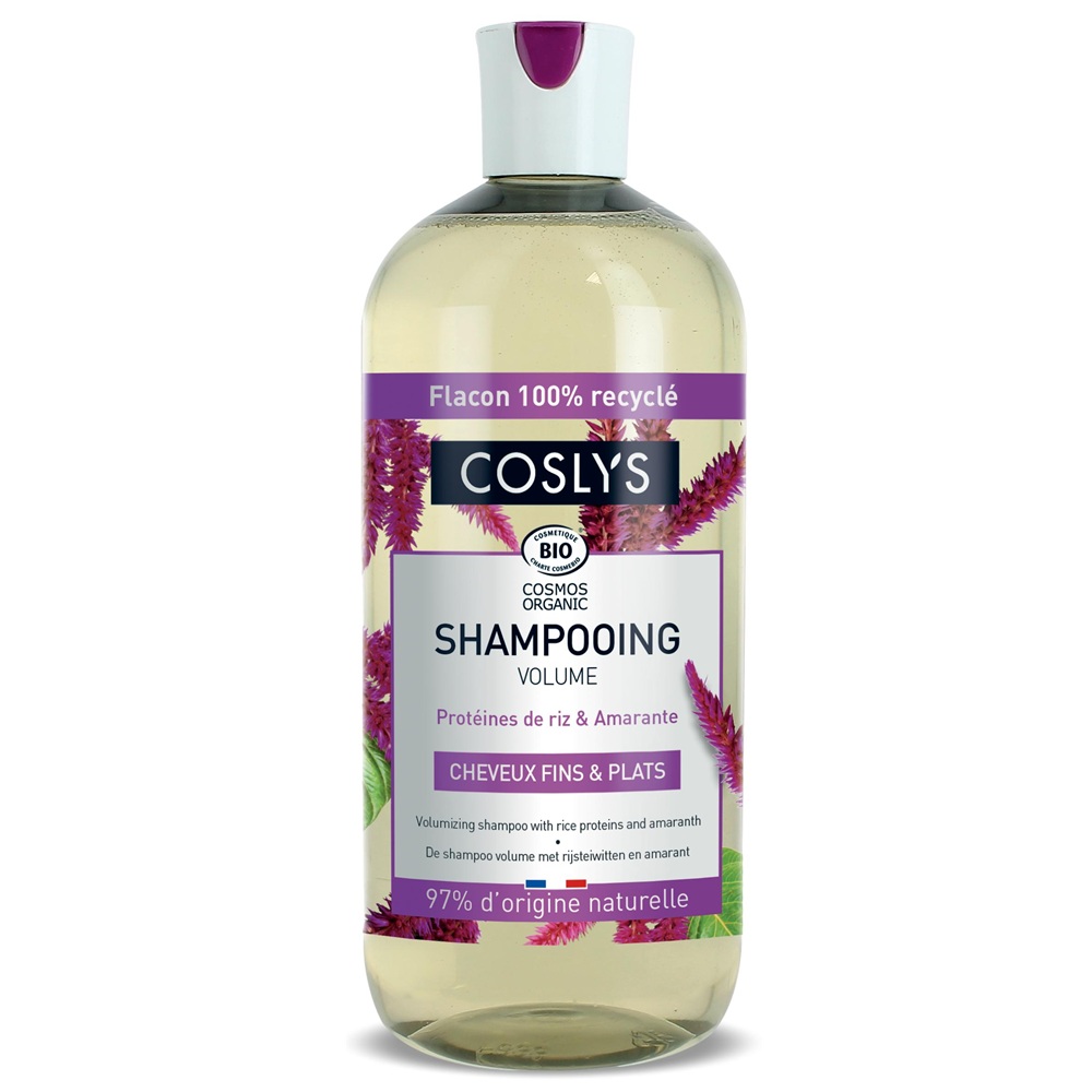 Sampon Bio pentru volum cu proteine din orez si amarant Cosmos Organic, 500 ml, Coslys