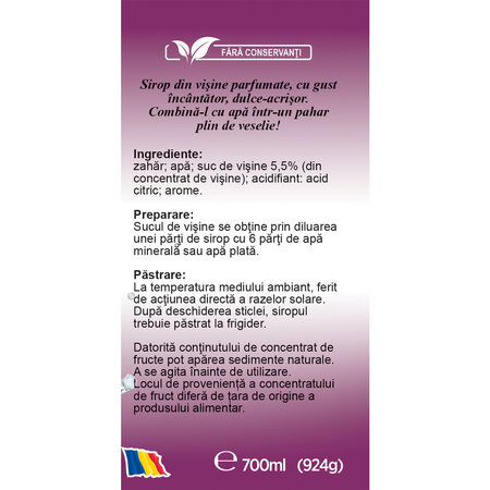 Sirop cu visine, 700 ml, Fares 702850