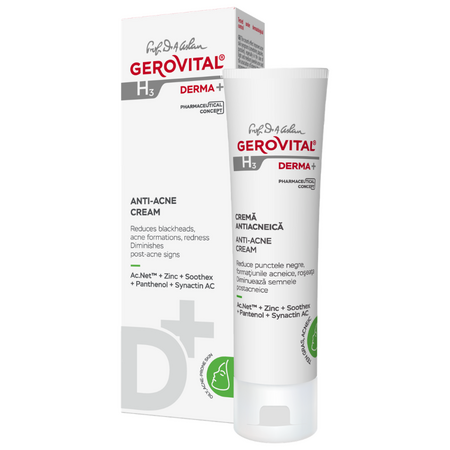 Crema antiacneica H3 Derma+, 50 ml, Gerovital 735210