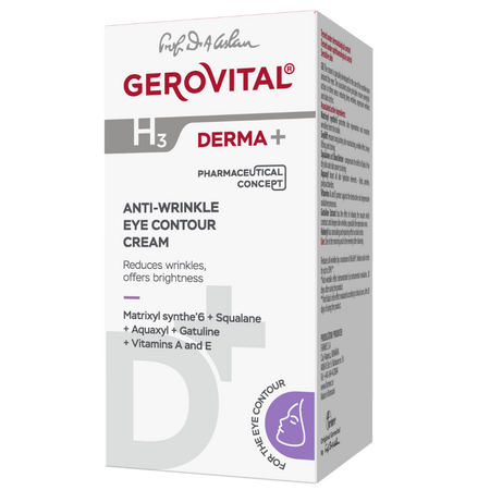 Crema antirid contur ochi H3 Derma+, 15 ml, Gerovital 735233