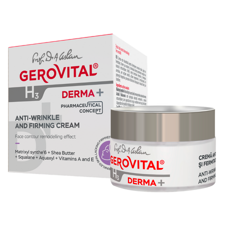 Crema antirid si fermitate H3 Derma+, 50 ml, Gerovital 735221
