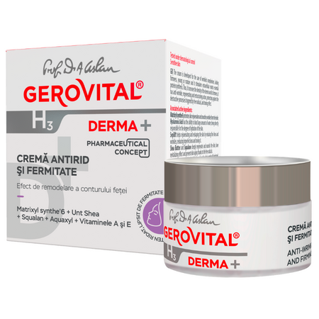 Crema antirid si fermitate H3 Derma+, 50 ml, Gerovital 735222