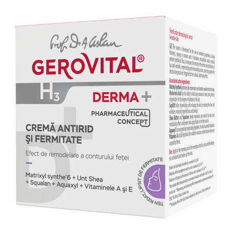 Crema antirid si fermitate H3 Derma+, 50 ml, Gerovital 735219
