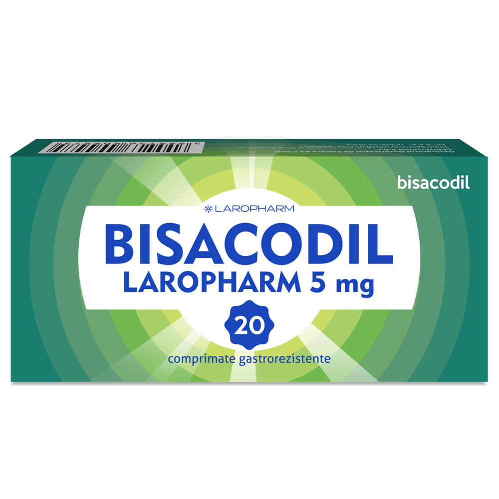 Bisacodil Laropharm, 5 mg, 20 comprimate gastrorezistente, Laropharm