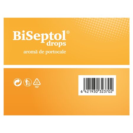 Dropsuri cu aroma de portocale Biseptol, 20 bucati, Dacia Plant 703071