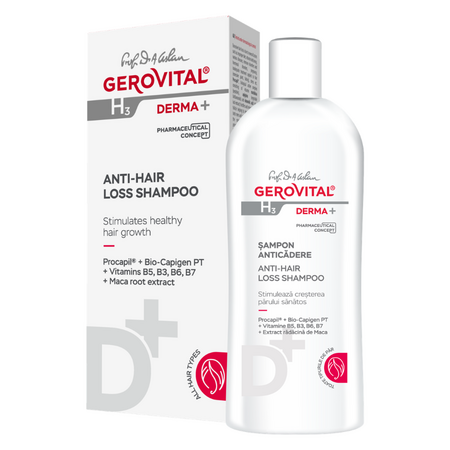 Sampon anticadere H3 Derma+, 200 ml, Gerovital 735226