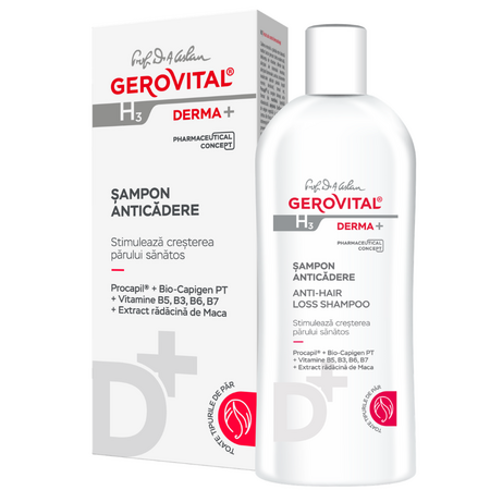 Sampon anticadere H3 Derma+, 200 ml, Gerovital 735225