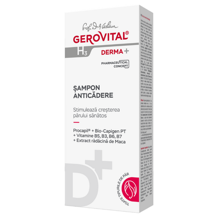 Sampon anticadere H3 Derma+, 200 ml, Gerovital 735224