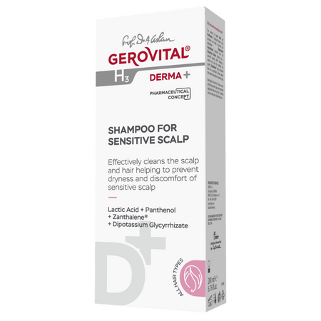 Sampon pentru scalp sensibil H3 Derma+, 200 ml, Gerovital 735082
