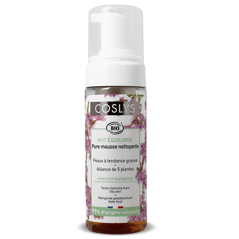 Spuma Bio de curatare fara sapun pentru ten gras cu salvie si iedera, 150 ml, Coslys
