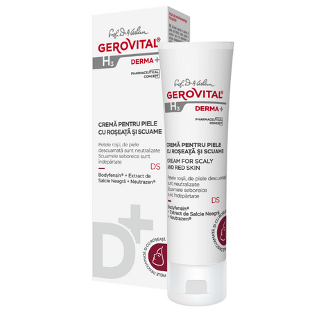 Crema pentru piele cu roseata si scuame H3 Derma+, 50 ml, Gerovital 735090