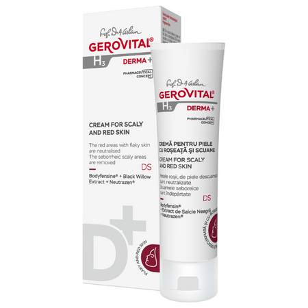 Crema pentru piele cu roseata si scuame H3 Derma+, 50 ml, Gerovital 735089