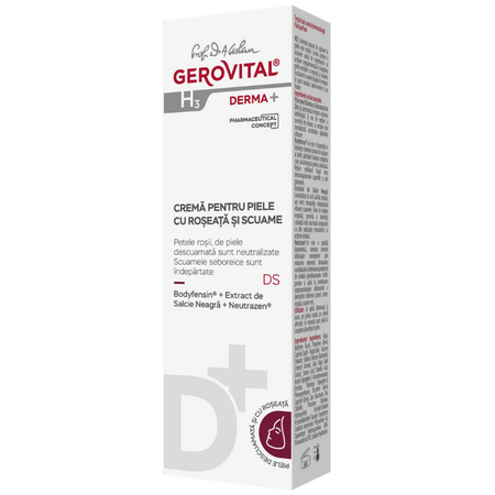 Crema pentru piele cu roseata si scuame H3 Derma+, 50 ml, Gerovital 735087