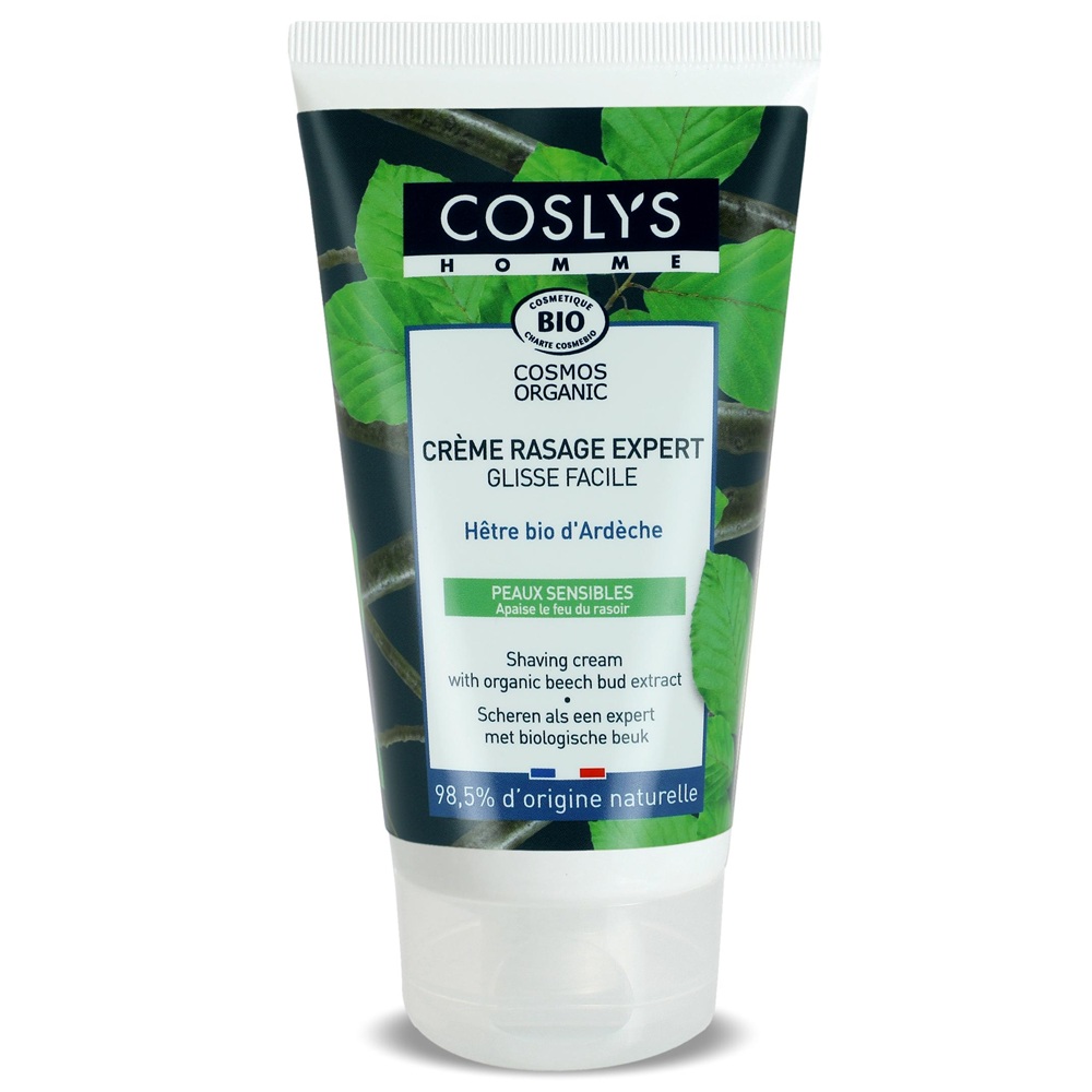 Crema Bio pentru barbierit cu muguri de fag pentru piele sensibila Cosmos Organic, 125 ml, Coslys