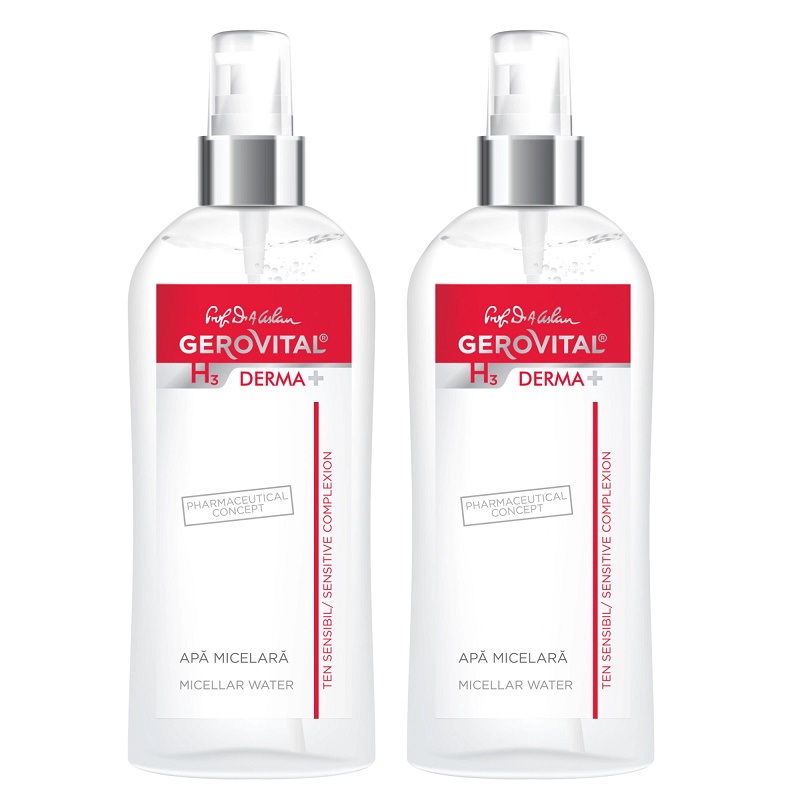 Apa micelara H3 Derma+, 150 ml + 150 ml, Gerovital