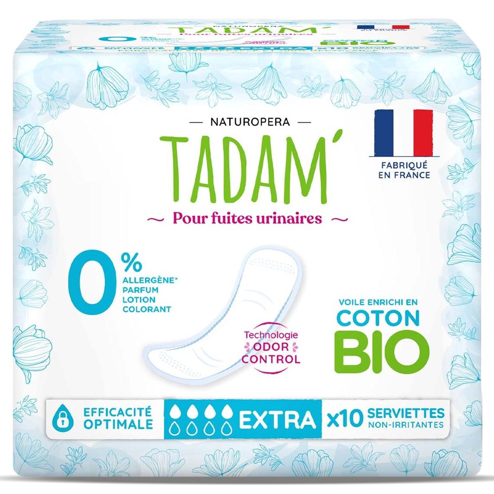 Absorbante Bio pentru incontinenta urinara usoara Extra, 10 bucati, Tadam