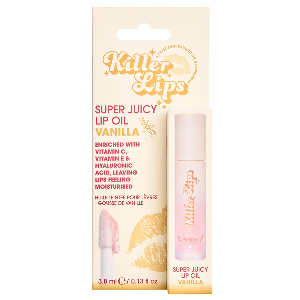 Ulei de buze cu vitamina E, vitamina C si acid hialuronic Vanilla Lip Oil, 3.8 ml, Killer Lips