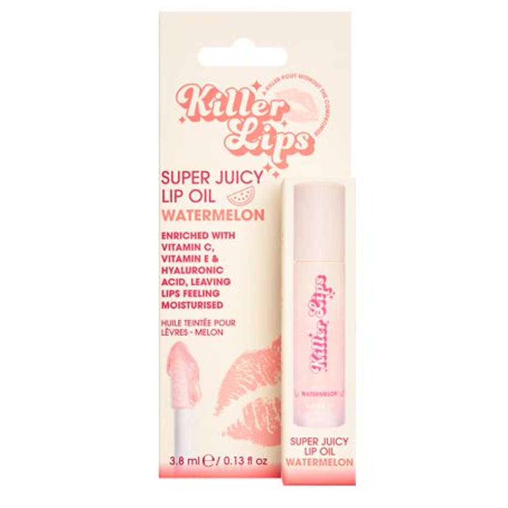 Ulei de buze cu vitamina E, vitamina C si acid hialuronic Watermelon Lip Oil, 3.8 ml, Killer Lips