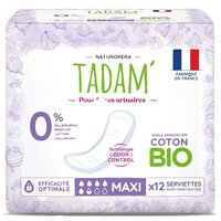 Absorbante Bio pentru incontinenta urinara usoara Maxi, 12 bucati, Tadam