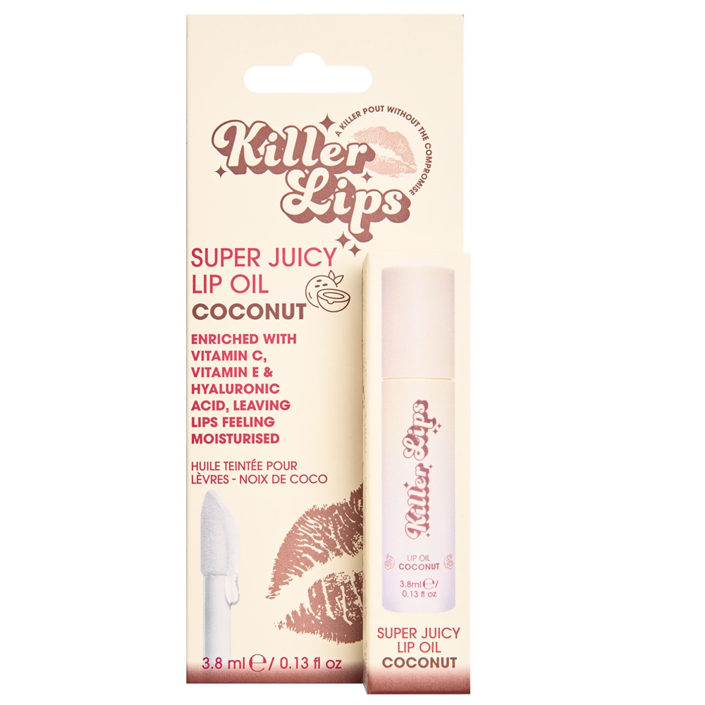 Ulei de buze cu vitamina E, vitamina C si acid hialuronic Coconut Lip Oil, 3.8 ml, Killer Lips