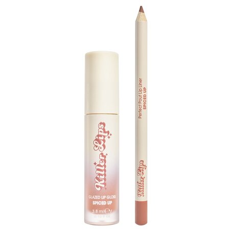 Kit Luciu de buze cu vitamina E si acid hialuronic 3.8 ml + Creion de buze 1 g Spiced Up, Killer Lips 703474