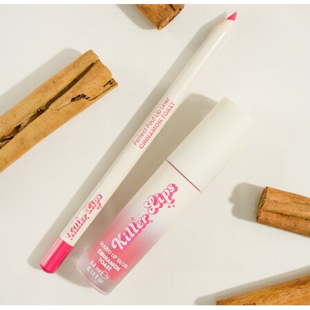 Kit Luciu de buze cu vitamina E si acid hialuronic 3.8 ml + Creion de buze 1 g Cinnamon Toast, Killer Lips 703507
