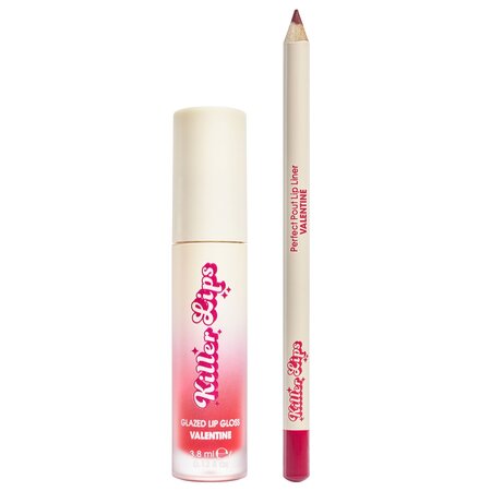 Kit Luciu de buze cu vitamina E si acid hialuronic 3.8 ml + Creion de buze 1 g Valentine, Killer Lips 703496
