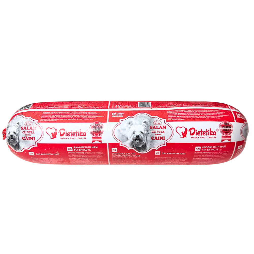 Salam cu vita pentru caini, 1 Kg, Dietetika