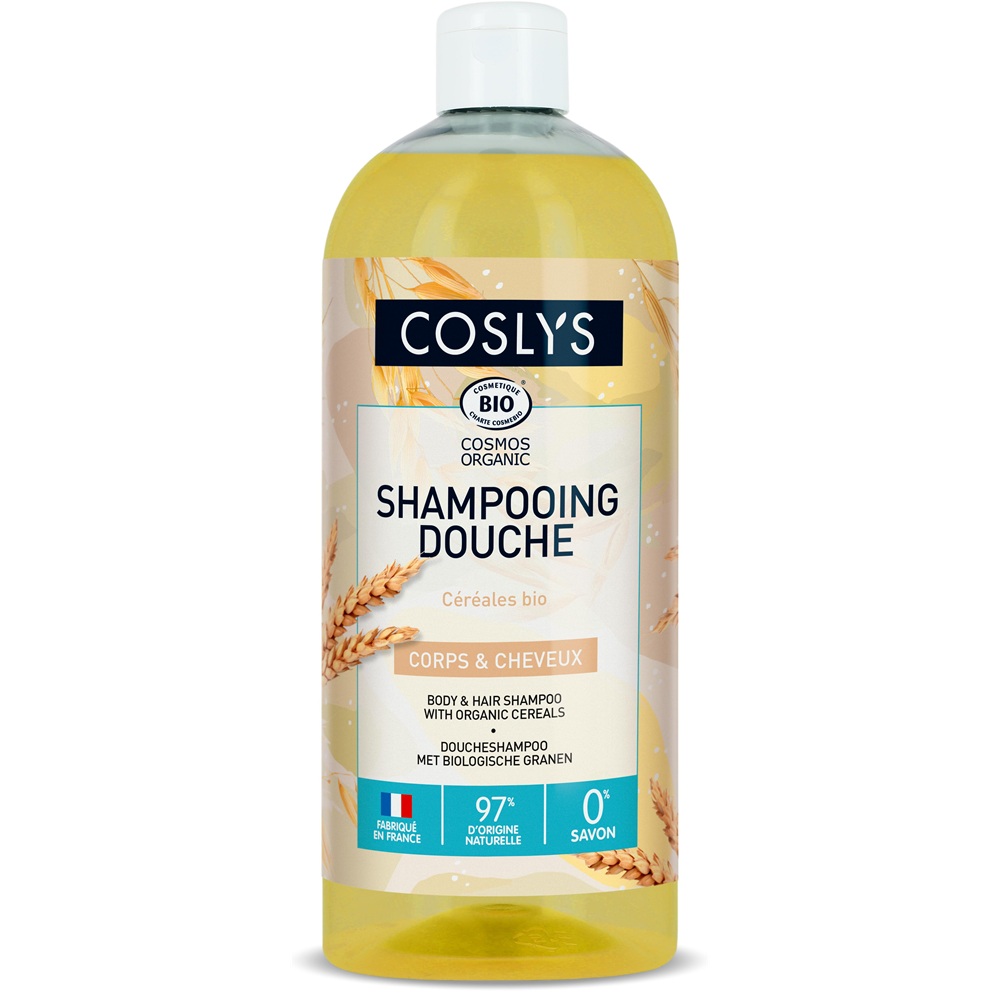 Gel de dus si sampon Bio cu cereale Cosmos Organic, 1000 ml, Coslys