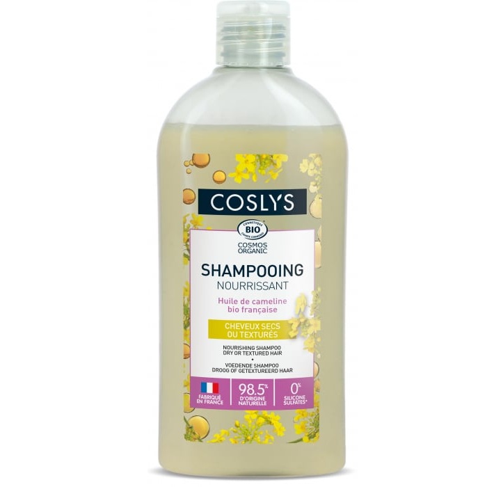 Sampon Bio pentru par uscat si deteriorat cu ulei de camelina Cosmos Organic, 250 ml, Coslys
